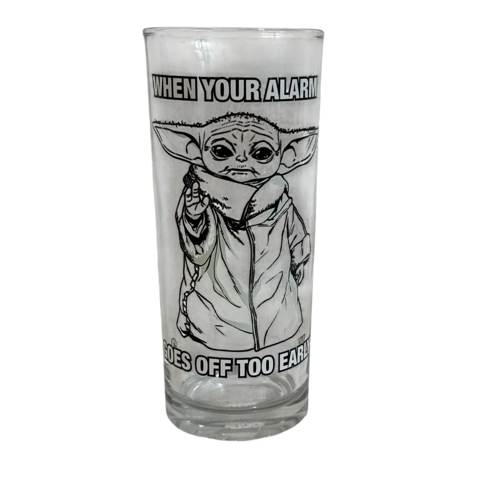 Star Wars‎ Grogu The Child When Your Alarm Goes Off Too Early Glass